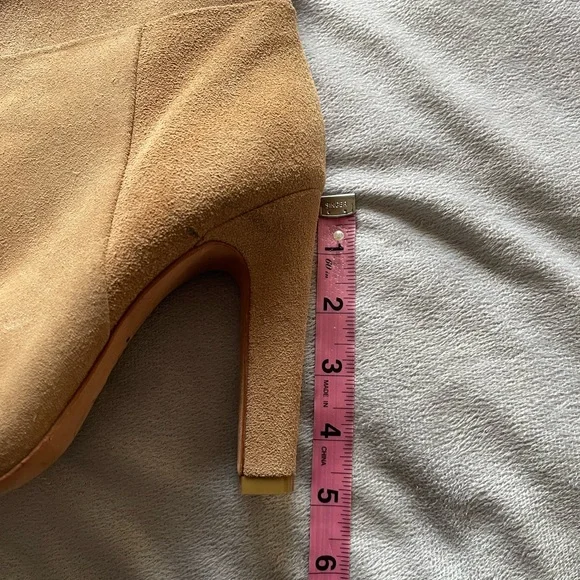Joie tan/beige suede over the knee stacked heel boots, size 39 1/2 - Picture 9 of 9